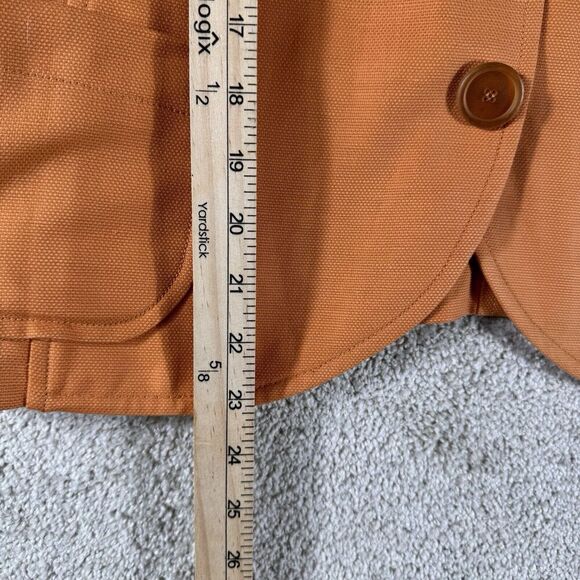 Akris Punto Cotton Linen Orange Blazer Women's 14 Two Button Collared Jacket - Picture 4 of 9